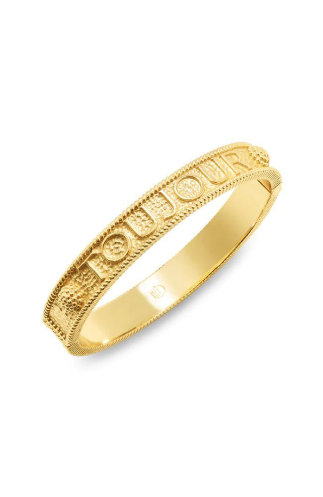 L'Amour Toujour Hinged Bangle Gold