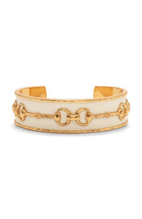 Equestrian Snaffle Bit Cuff Vegan Leather