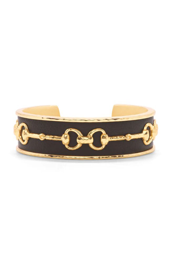 Equestrian Snaffle Bit Cuff Espresso Vegan Leather