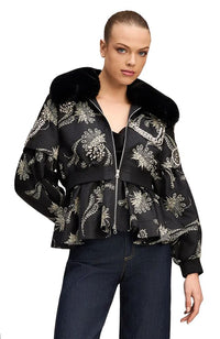 Paisley Fan Emb Armelle Jacket Black