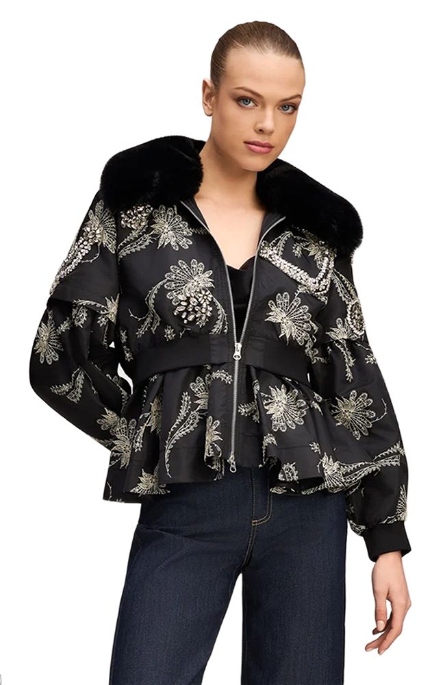 Paisley Fan Emb Armelle Jacket Black