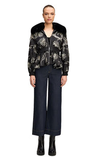 Paisley Fan Emb Armelle Jacket Black