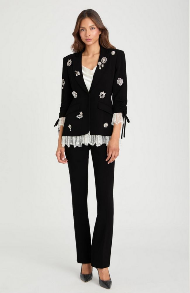 Crystal Brooch Roxie Blazer