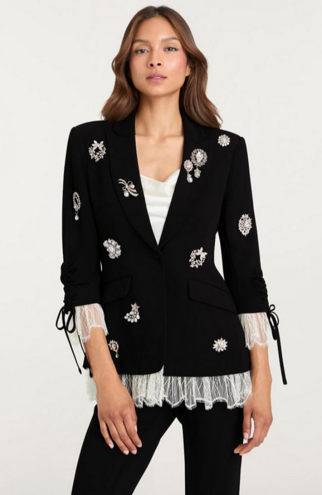 Crystal Brooch Roxie Blazer