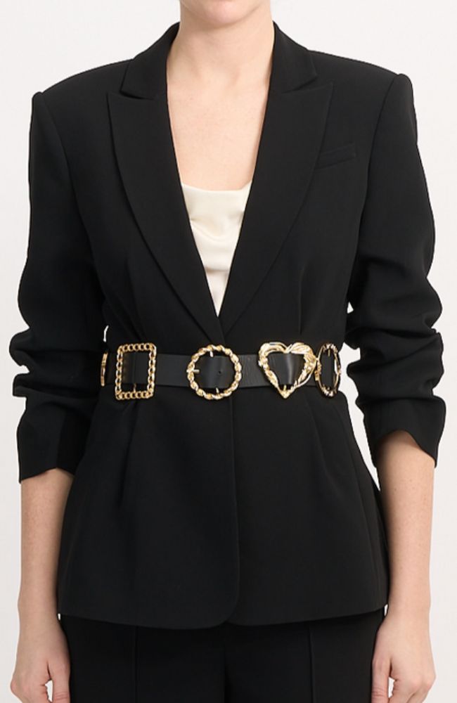 Gold Belt Scrunched Cheyenne Blazer