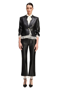 Vegan Leather Le Petit Roxie Blazer Black