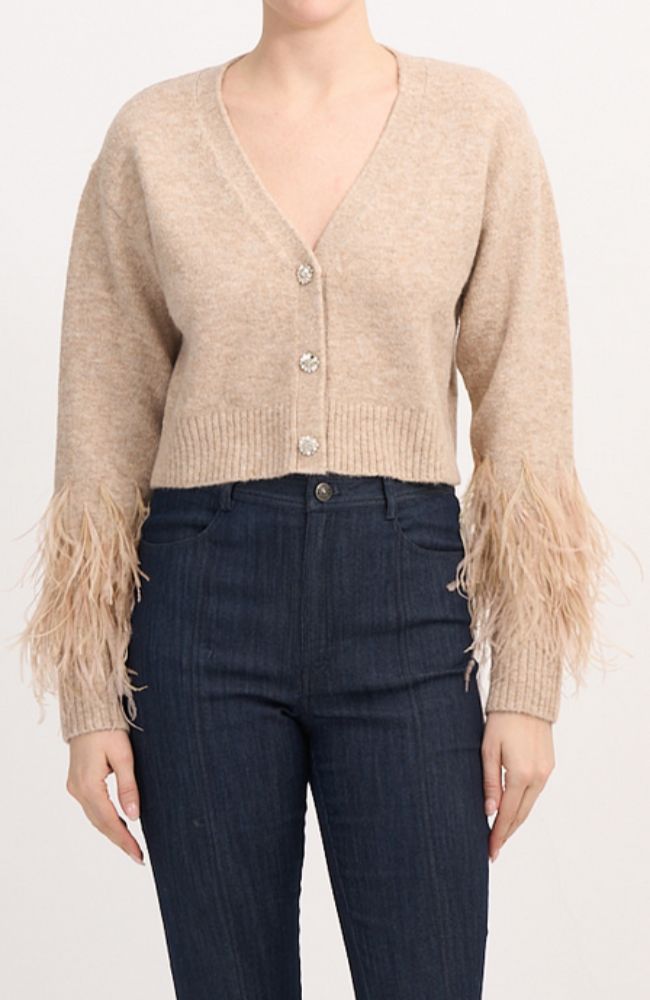 Bria Feather Cardigan