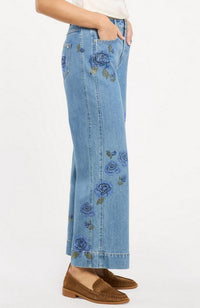 Heatset Roses Denim Betsy Pant