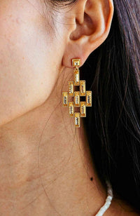 Pathway Post Drop Earrings Gold