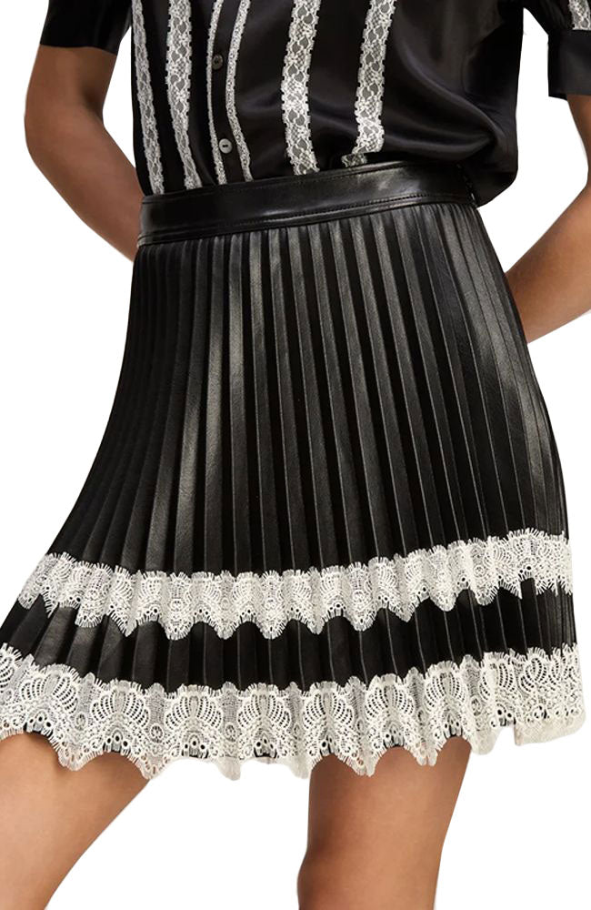 Vegan Leather Laney Skirt in Black