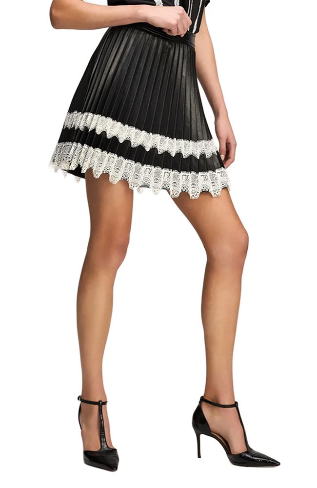 Vegan Leather Laney Skirt in Black