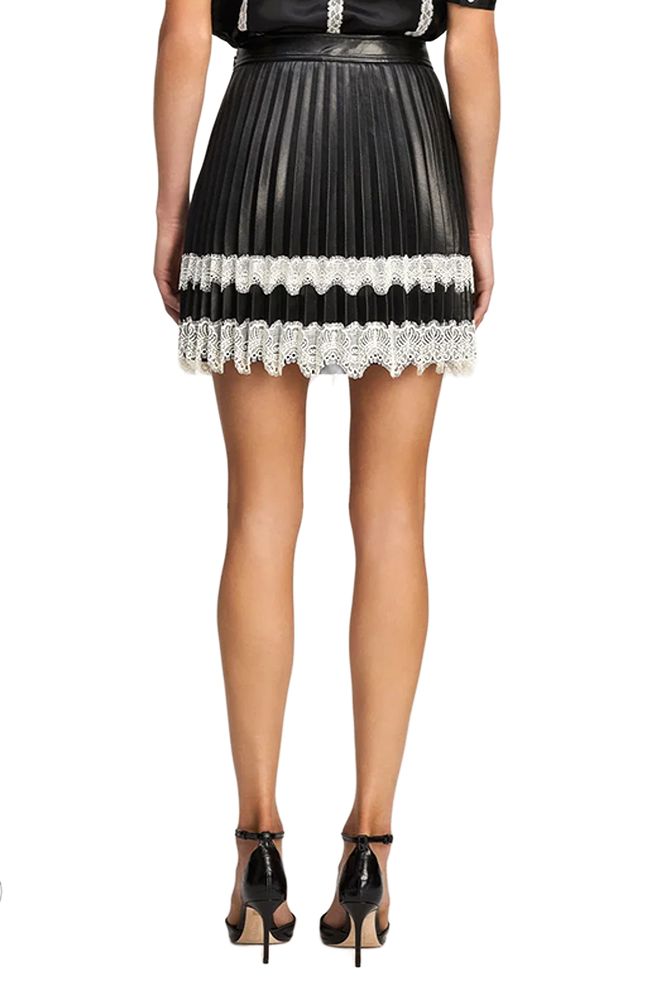 Vegan Leather Laney Skirt in Black