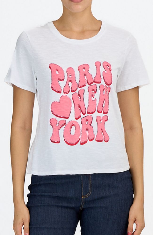 Retro Paris NY Shrunken Tee