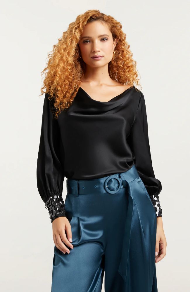 Sequin Cuff Taylee Top