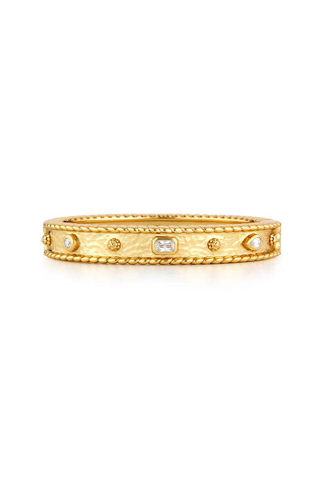 Berry Gem Hinged Bangle Clear CZ