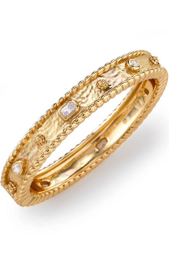 Berry Gem Hinged Bangle Clear CZ