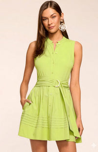 Orla Dress in Bright Lime