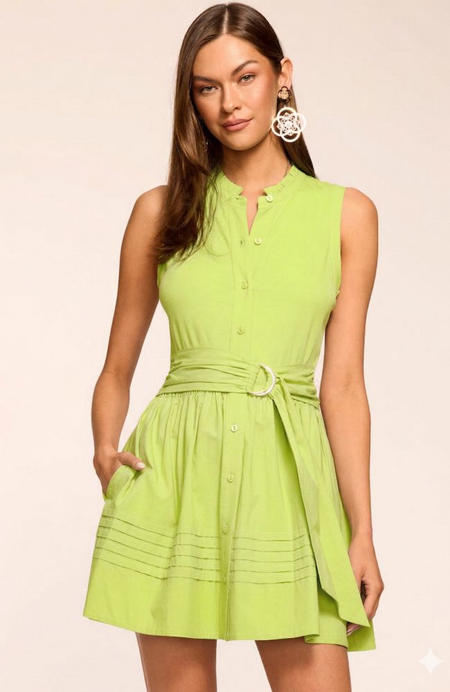 Orla Dress in Bright Lime