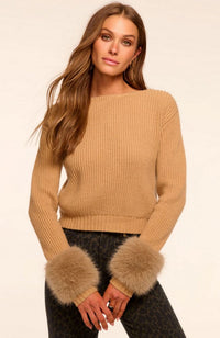 Lisa Faux Fur Knit Top