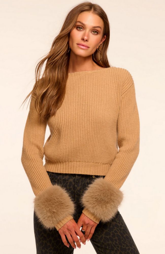Lisa Faux Fur Knit Top