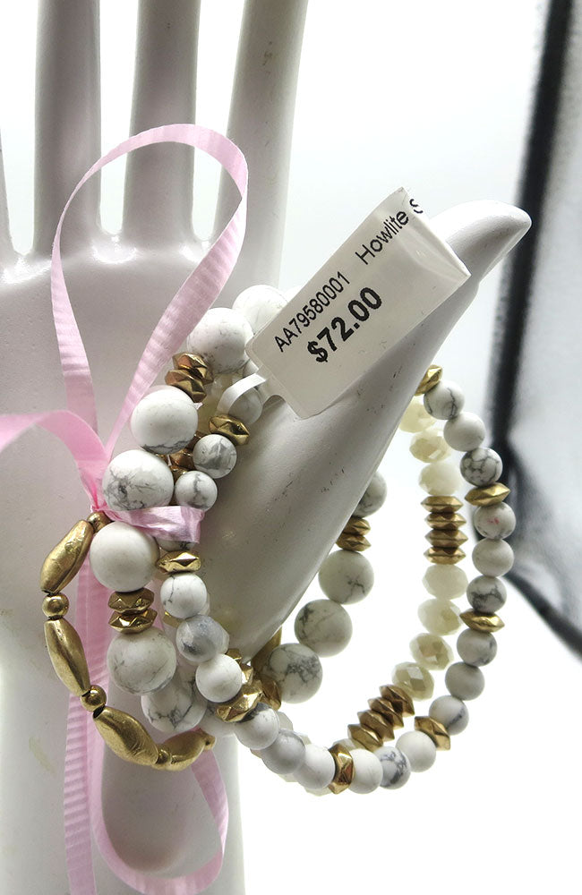 Howlite Stone Bead Bracelets