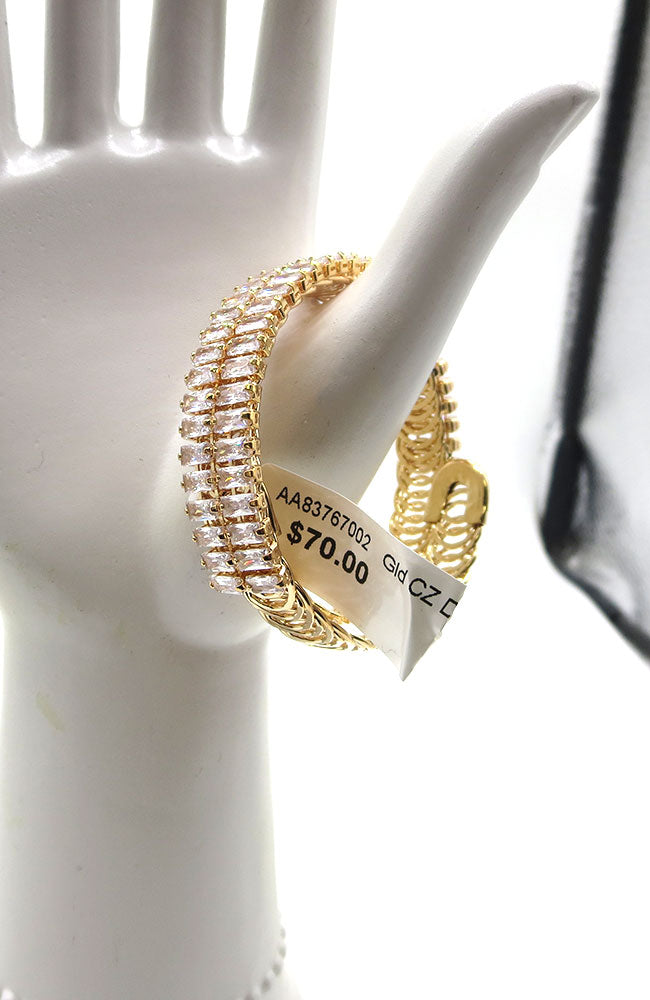 Gld CZ Double Row Bracelet