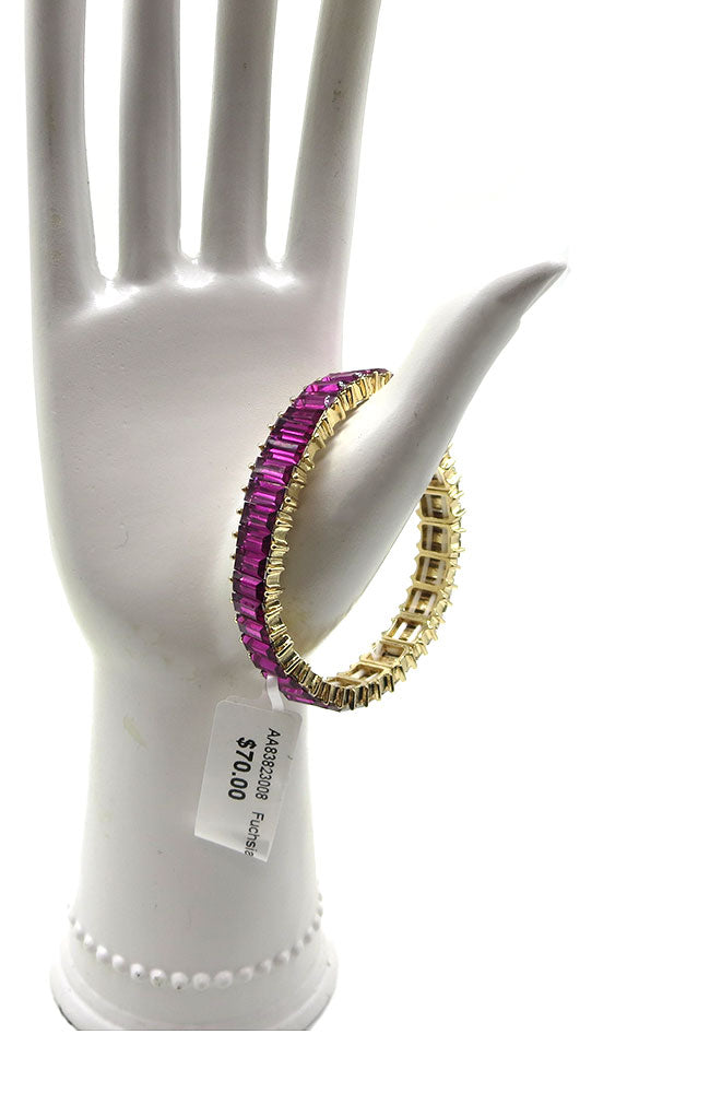Fuchsia Rectangle Crystal Bracelet