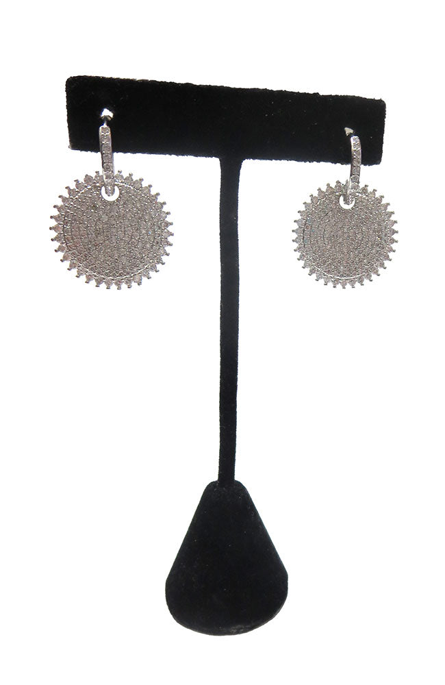 Silver Sm Ring CZ Pendant Earring