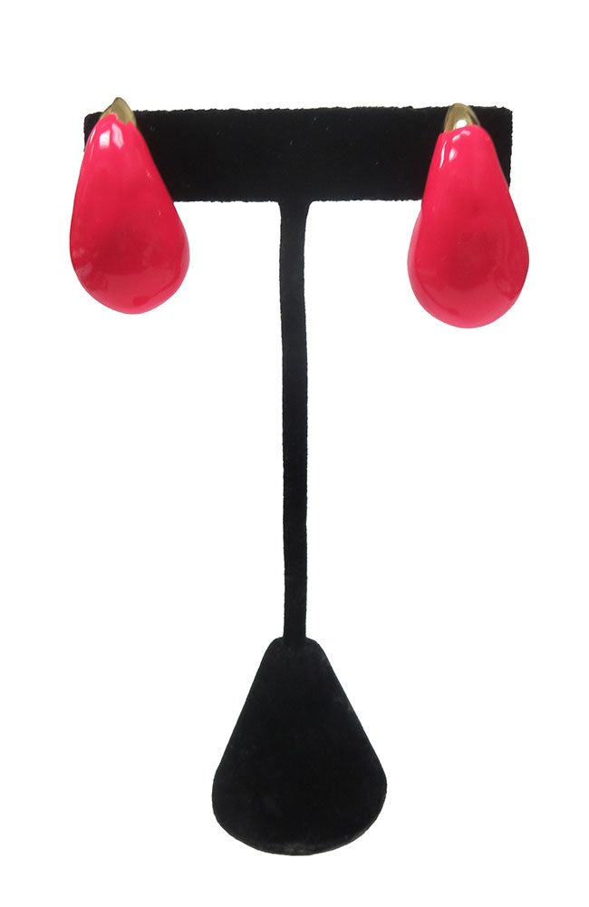 Puffy Teardrop Enamel Earring
