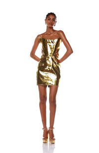 Stallion Gold Mini Dress