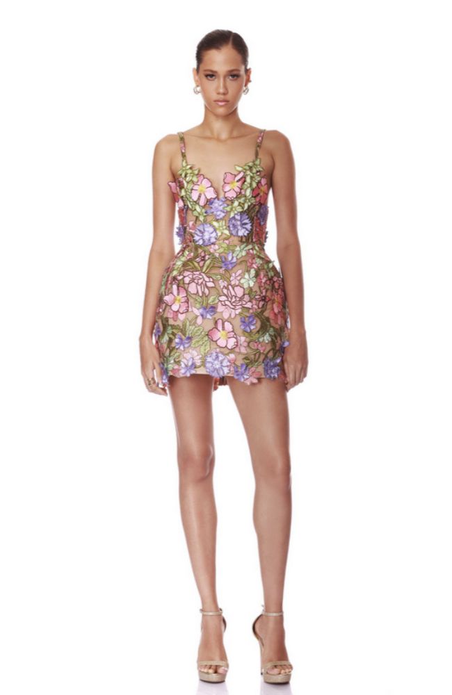 Iris 3D Floral Maraya Dress