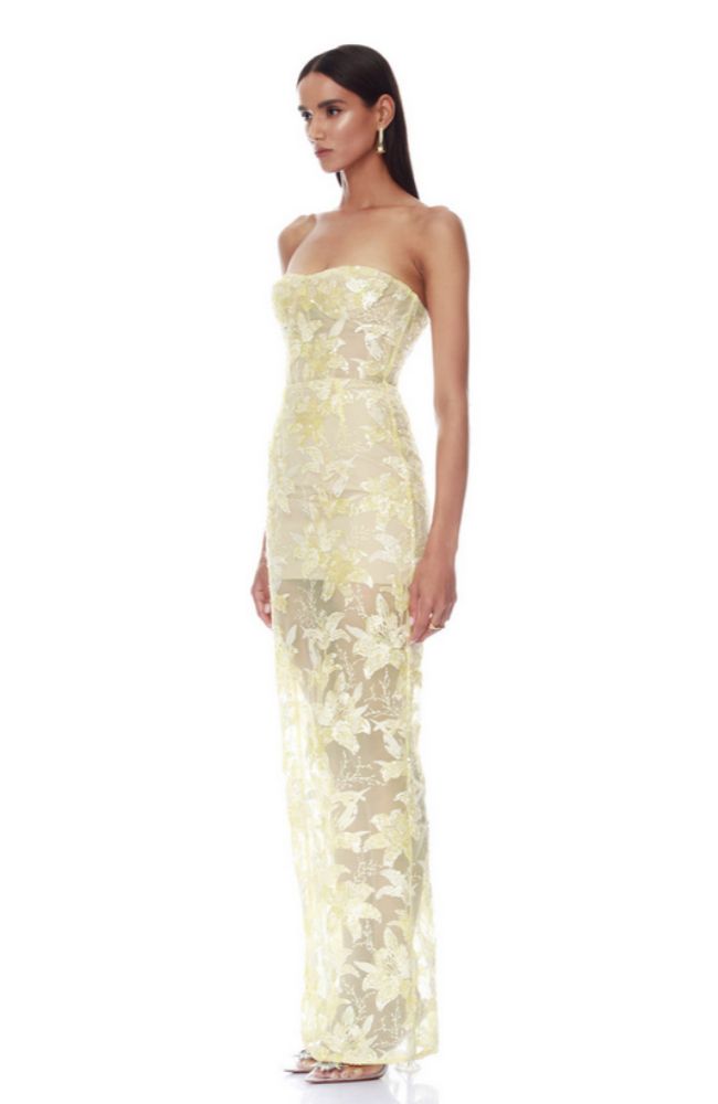 Daffodil Sequin Dahlia Maxi