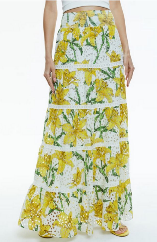 Aisha Tiered Midi Skirt