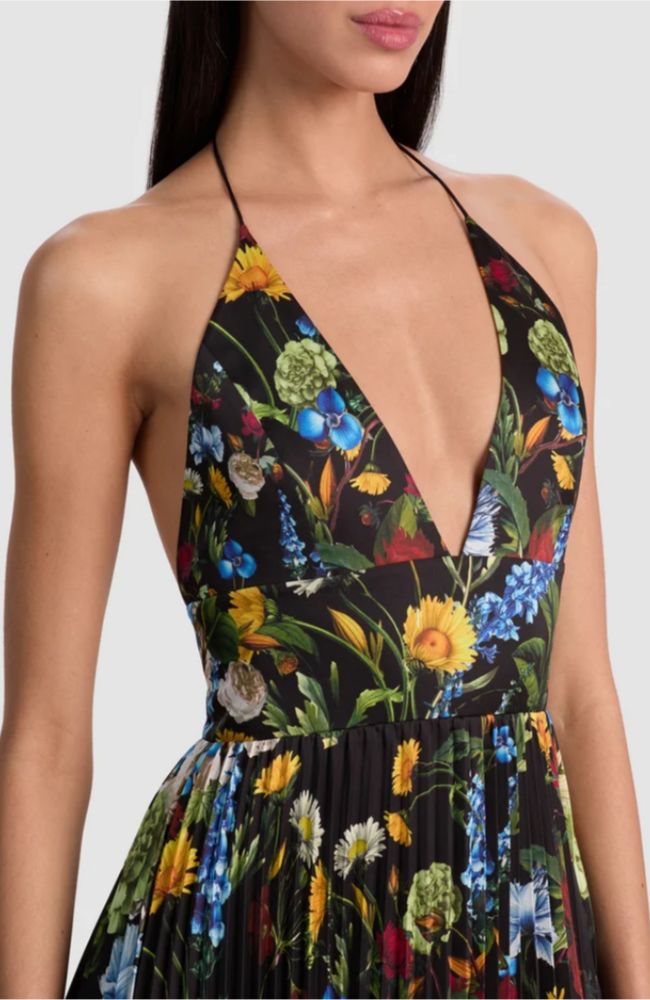 Hannah Deep V Neck Maxi Dress