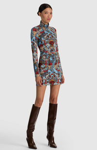 Delora Fitted Turtleneck Mini Dress