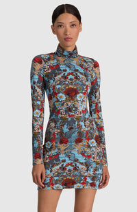 Delora Fitted Turtleneck Mini Dress