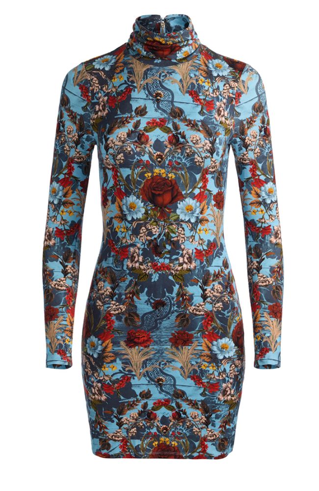 Delora Fitted Turtleneck Mini Dress