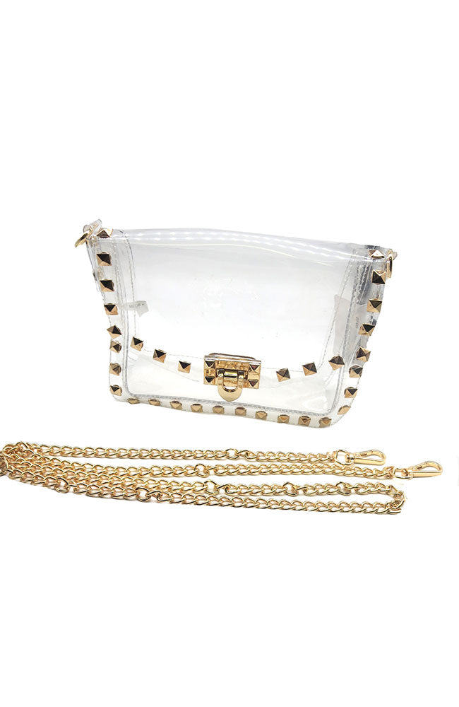 Gold Studs Clear Bag
