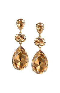 Golden Shadow Crystal Drop Earrings