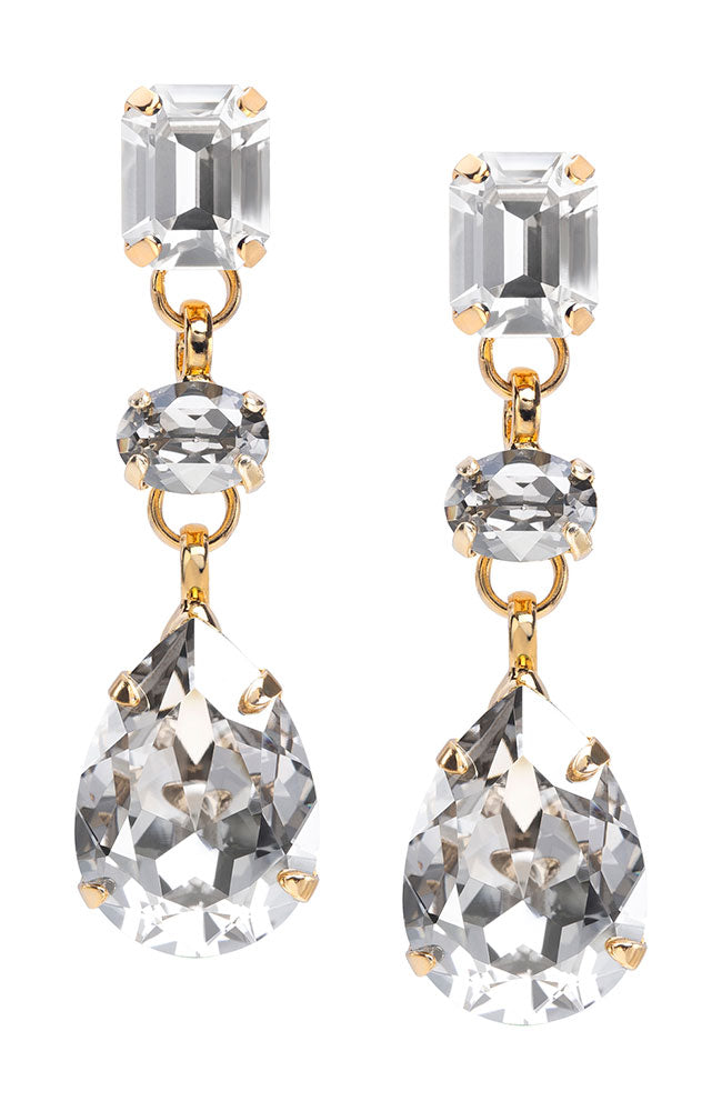 Silver Shade Crystal Mini Drop Earring