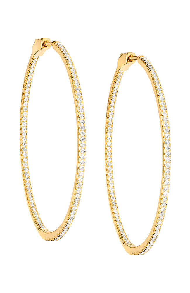 Gold Crystals Hoops