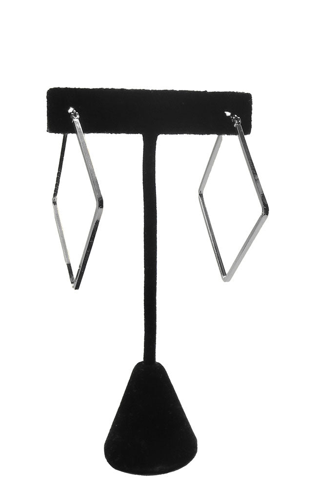 Silver Square Hoops