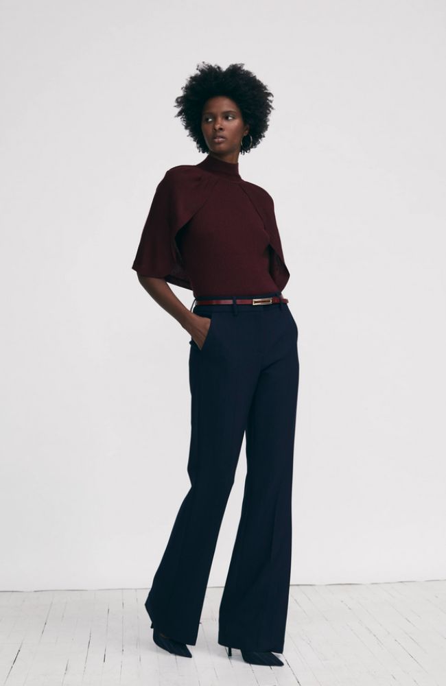 Fit and Flare Pinstripe Pant