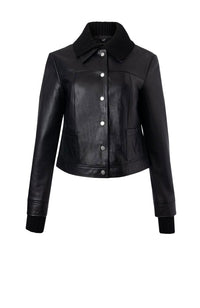 Leather Jacket Removable Collar and Cuffs