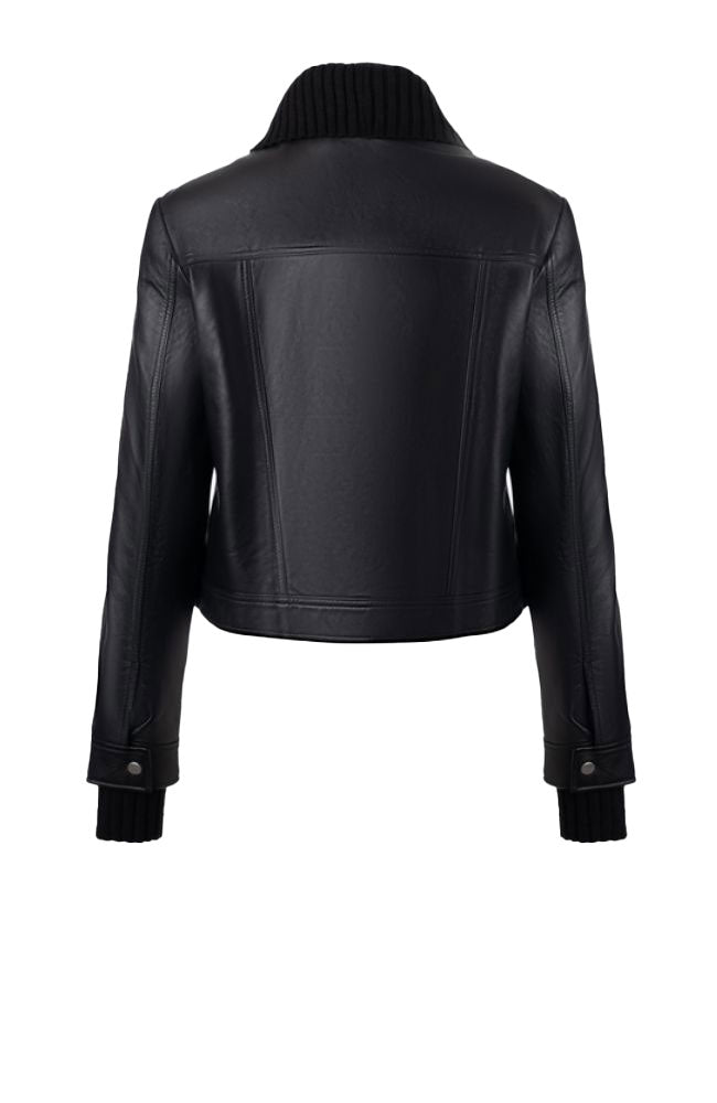 Leather Jacket Removable Collar and Cuffs