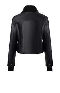Leather Jacket Removable Collar and Cuffs