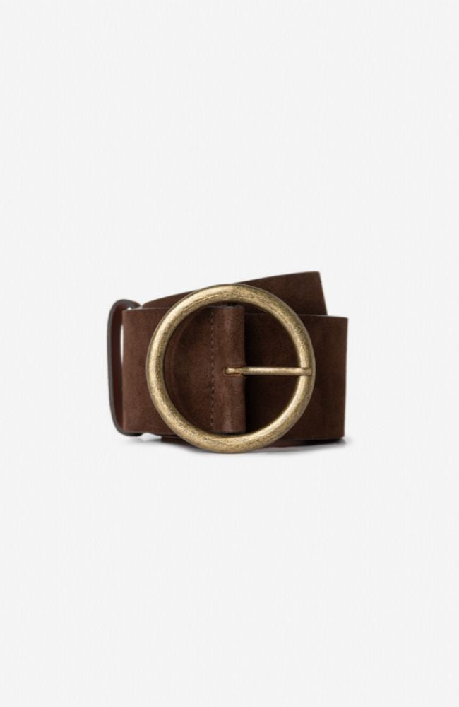 Wide Genuine Suede Belt
