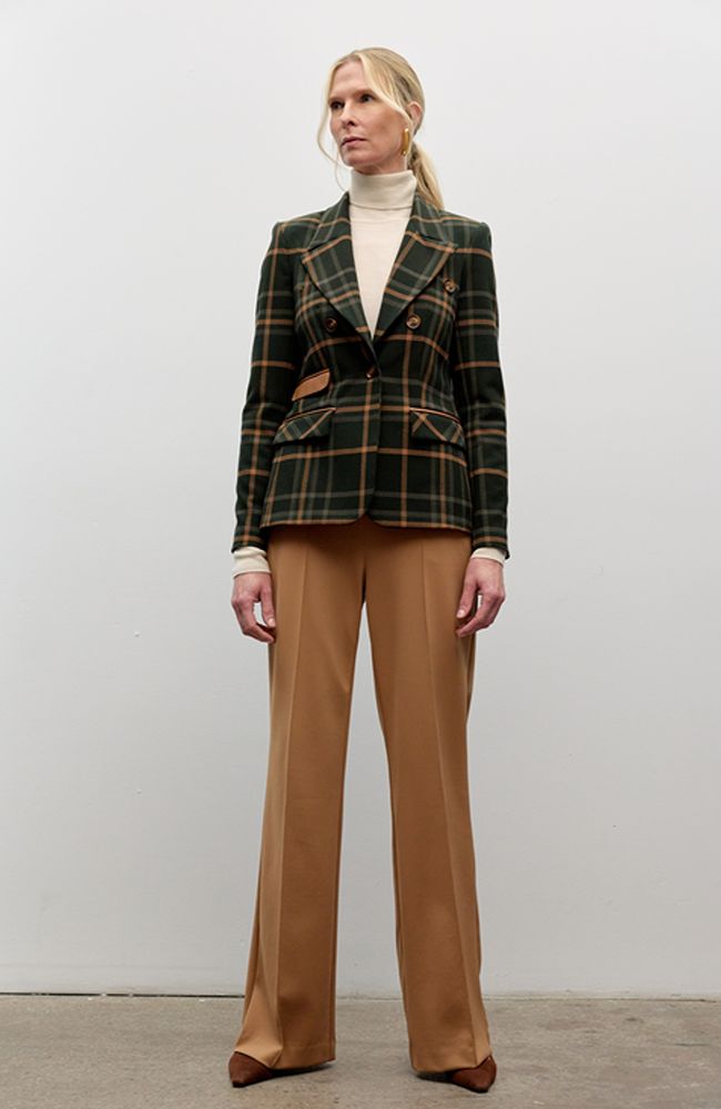 Double Breasted Plaid Jacket