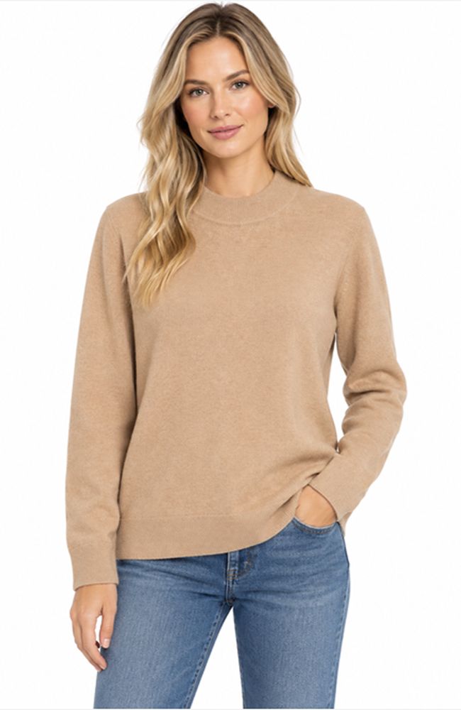 Cashmere Blend Long Sleeve Crewneck Sweater