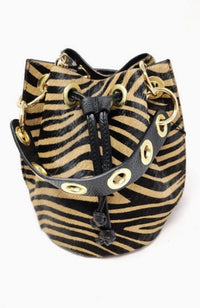 Leather Patterns Bucket Bag
